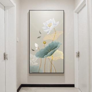 Tranh vải bạt treo tường trang trí không khung hình hoa sen