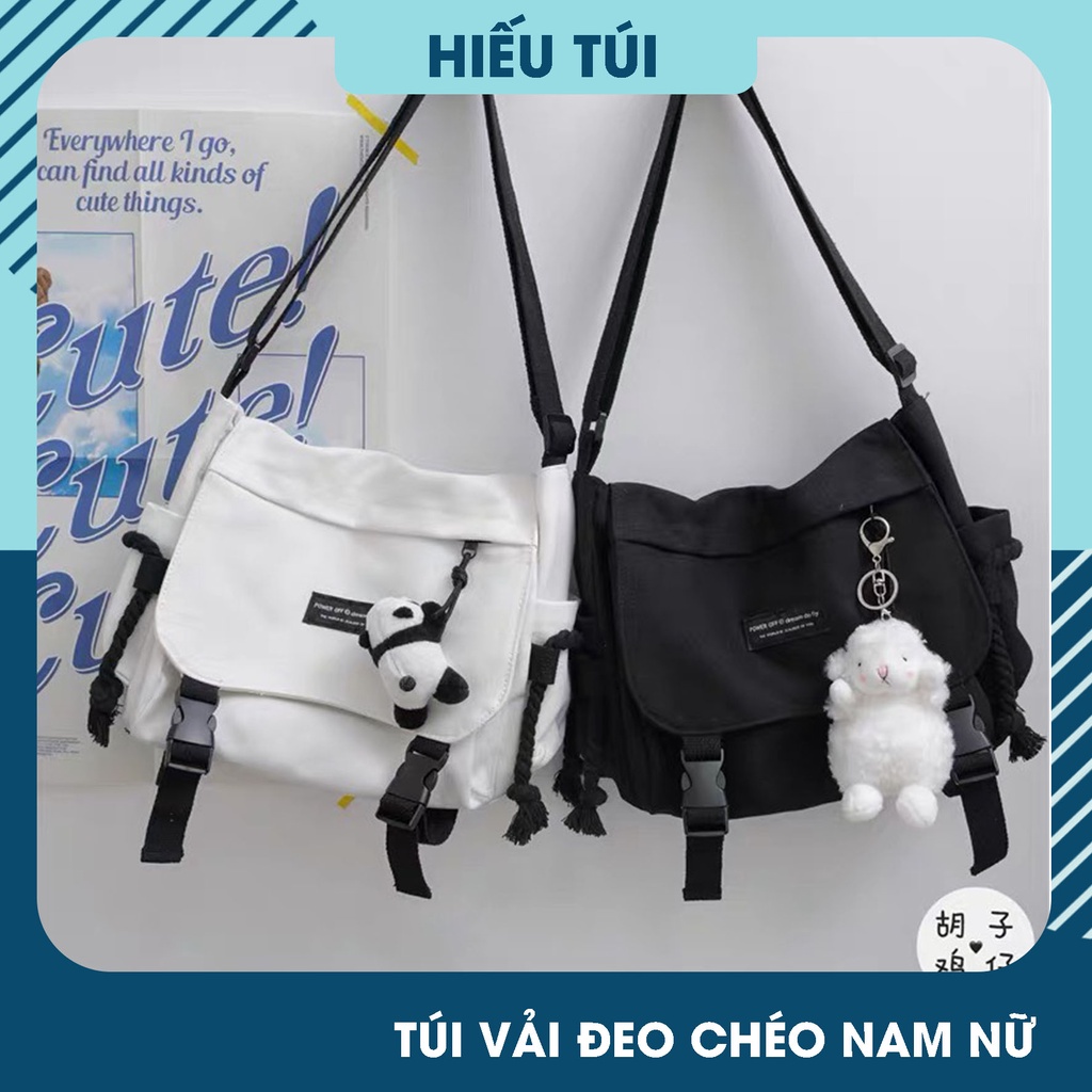 Túi vải canvas đeo chéo nam nữ Unisex phong cách ulzzang đi học đẹp giá rẻ HT105