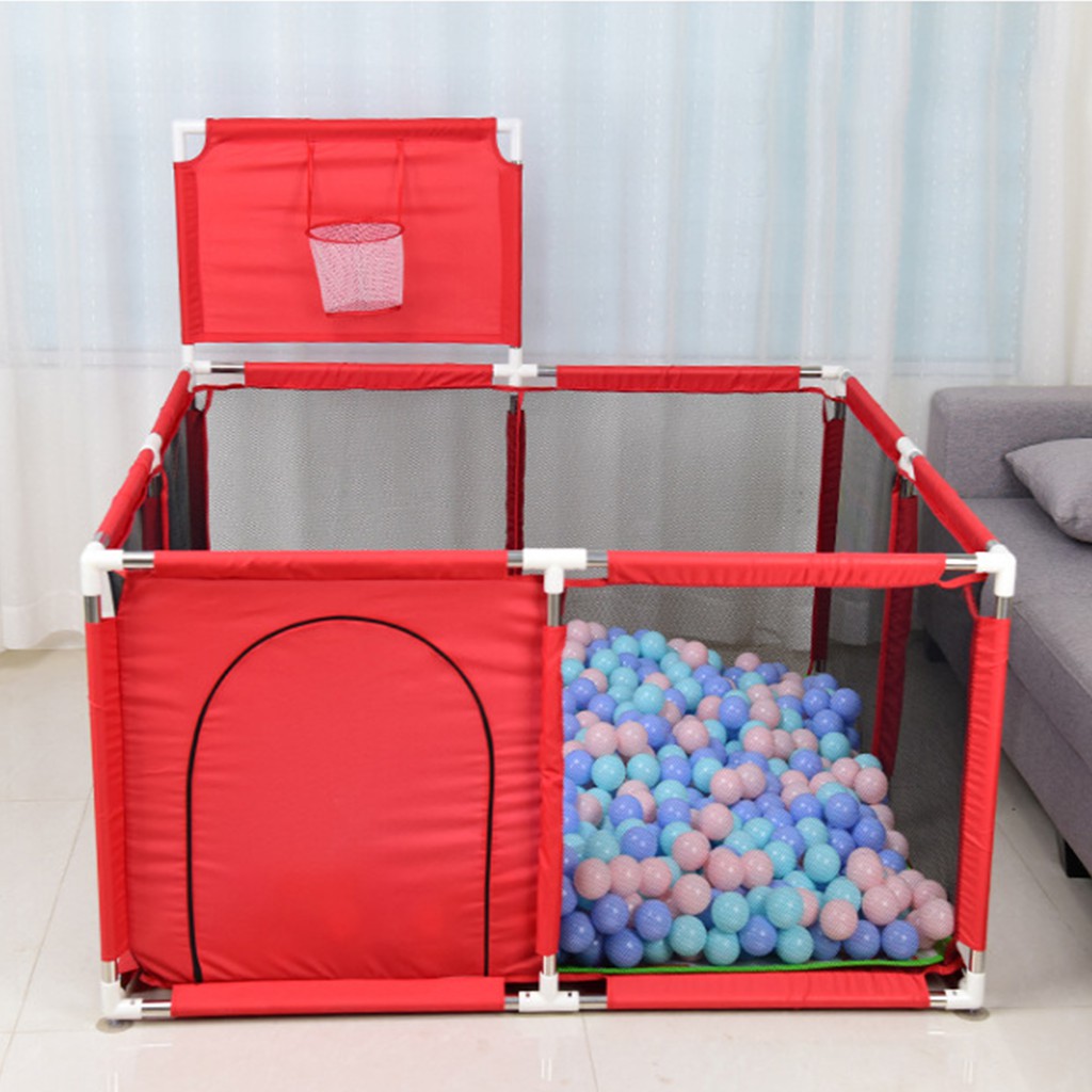 Quây Bóng Vuông Cho Bé Kèm Rổ Bóng Tặng Kèm Bóng