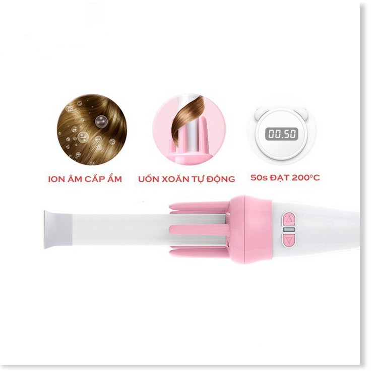 Máy uốn tóc xoăn tự động mini – Máy làm tóc, uốn tóc xoăn (tặng kèm lược và kẹp)