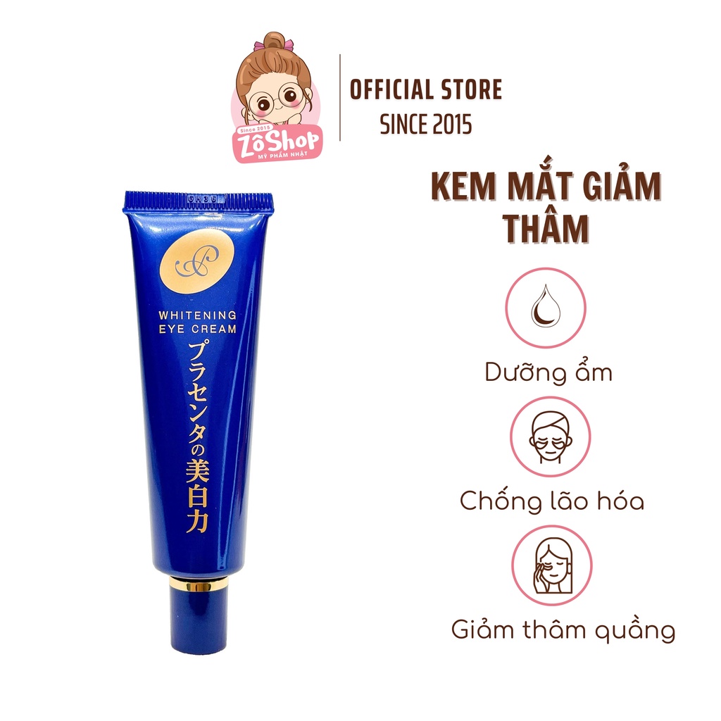 Kem Mắt Meishoku Giảm Thâm, Chống Lão Hoá, Giảm Nhăn Nhẹ Place Whiter Medicated Whitening Eye Cream 30g