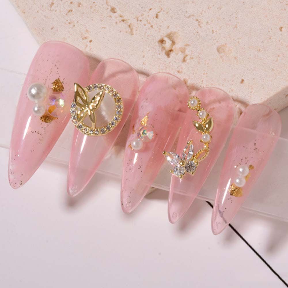 Phụ kiện trang trí móng tay hình bướm 3d/đa đạng kiểu dáng lấp lánh sang trọng diy