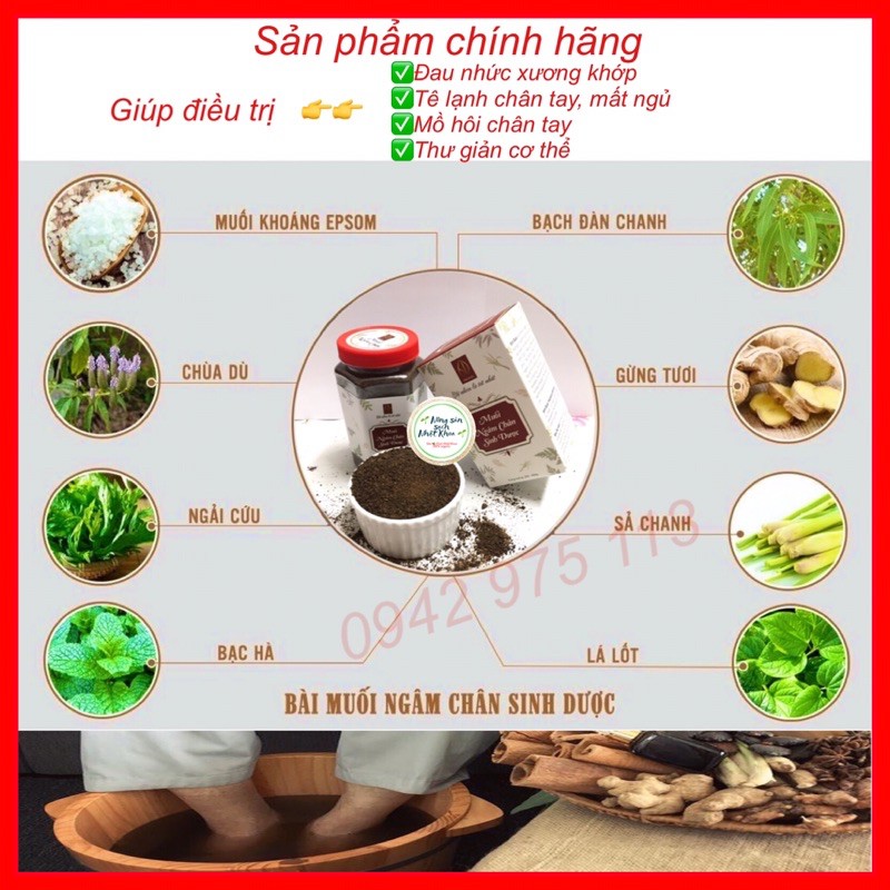 muối ngâm chân thảo dược Sinh Dược, hết nhức mỏi, tê bì chân tay, mẫu mới nhất