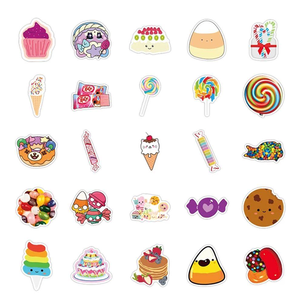 Miếng Dán Hình Kẹo Hoạt Hình Nhiều Màu Sắc Trang Trí Điện Thoại / Ván Trượt / Laptop DIY