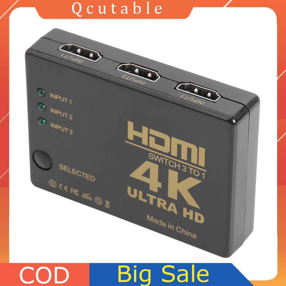 Bộ Chia Video Qt / 4k 2k 3x1 Hdmi 3 Vào 1 Đầu Ra Cho Pc