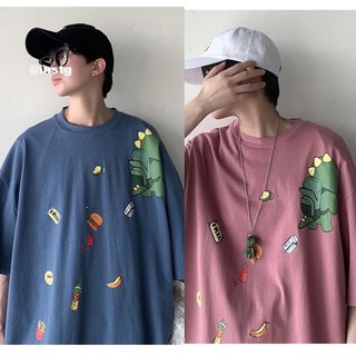 Áo thun tay lỡ khủng long rớt đồ unisex nam nữ cotton DƯ TÚ LỆ