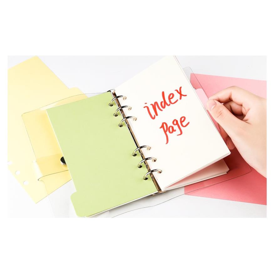 Bìa sổ còng binder MILASO tab phân trang 5 tờ A5 A6 6 lỗ 5 màu tiện dụng SN-001338