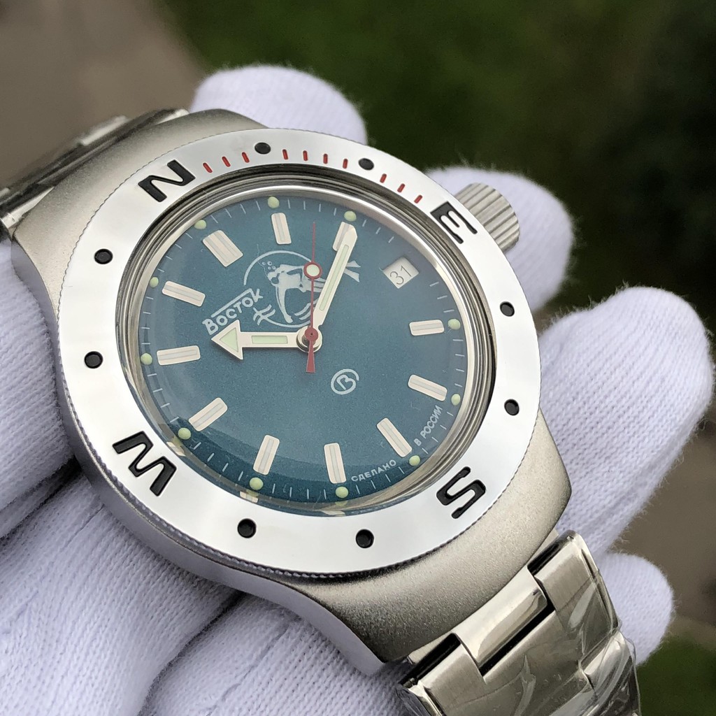 Đồng hồ nam Vostok máy cơ tự động Automatic, size mặt 40, chống nước tốt 20 ATM. Đồng hồ Nga Vostok Amphibia 060059