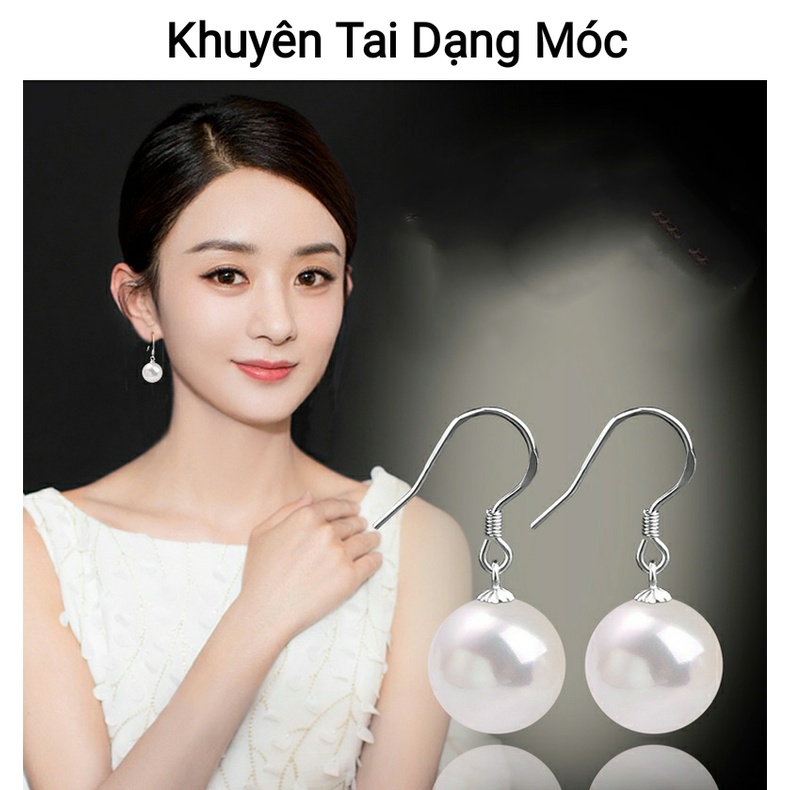 Khuyên Tai Giả Ngọc Trai Dạng Móc
