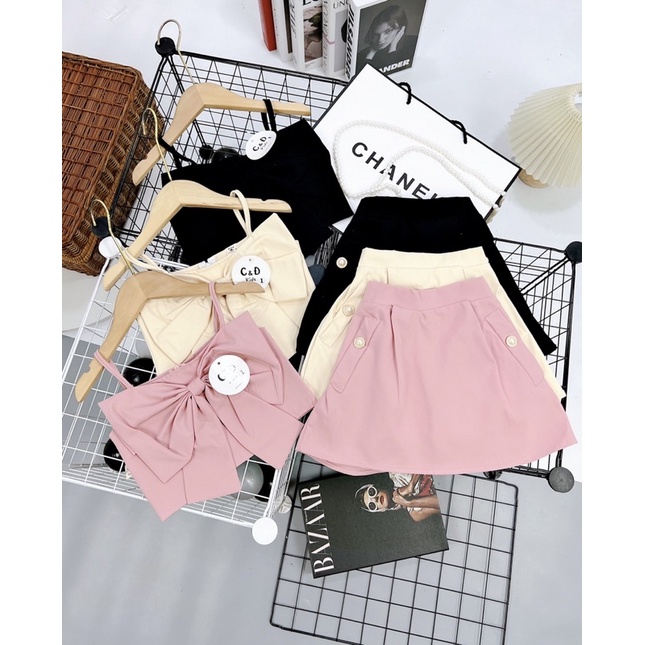 Bộ nơ dây phối cv siêu cưng 3 màu cho bé gái