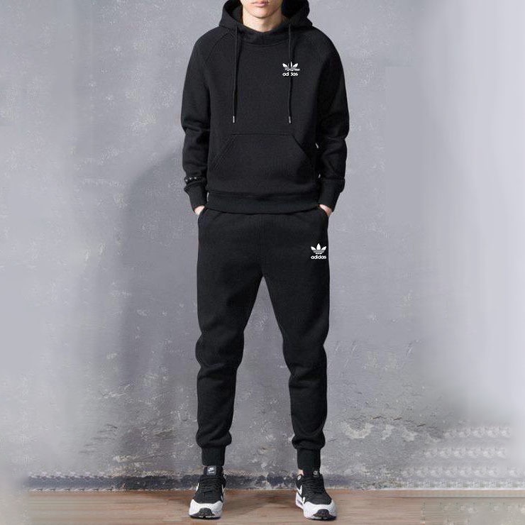 Bộ nỉ dày adidas nam nữ mặc siêu ấm, set nỉ hoodie nam có mũ, quần áo thể thao adidas thu đông cực ấm