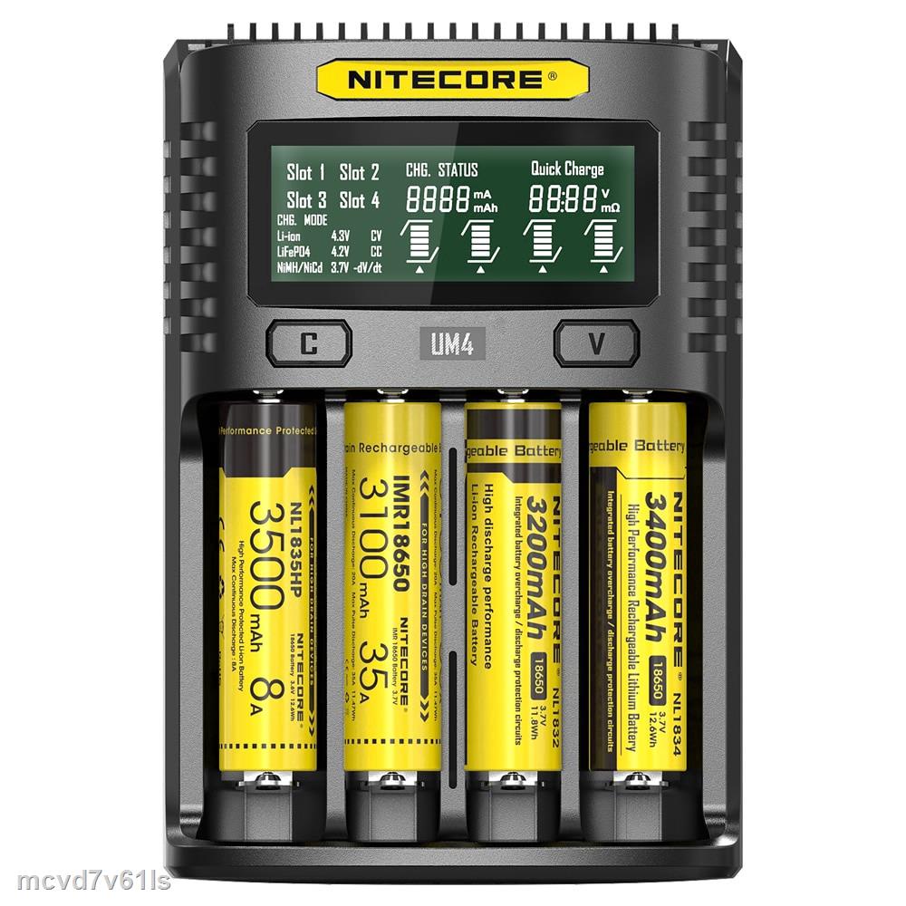 Sỉ số lượng lớn Bộ sạc pin thông minh 100% Nitecore Um4 Usb Qc Qc Qc 3.0 2700 26650 chất lượng cao