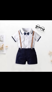 Set công tử bé trai kèm đai nơ