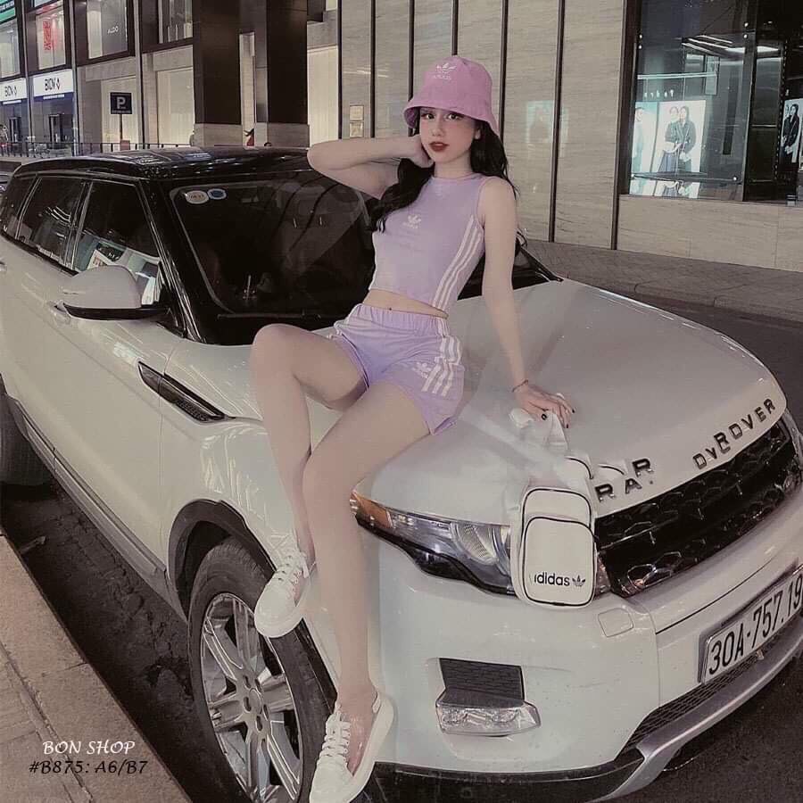 set thể thao áo croptop sát nách quần đùi adi siêu cool hot hit