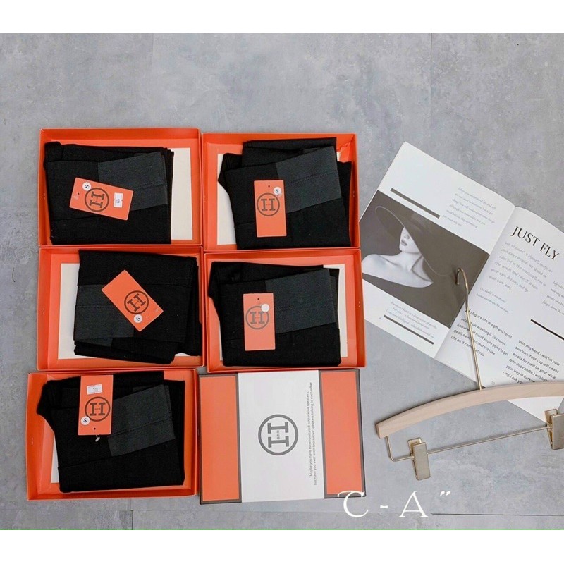 QUẦN LEGGING CẠP CAO GEN BỤNG HỘP CAM CHỮ H