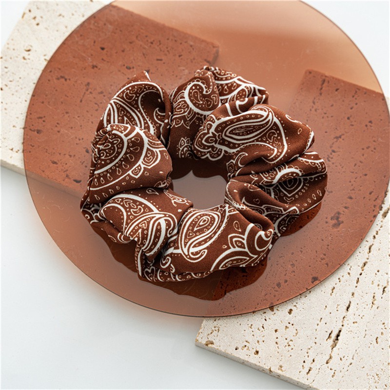 Dây Buộc Tóc Co Giãn Màu Trắng Đen Phong Cách Retro Cho Nữ