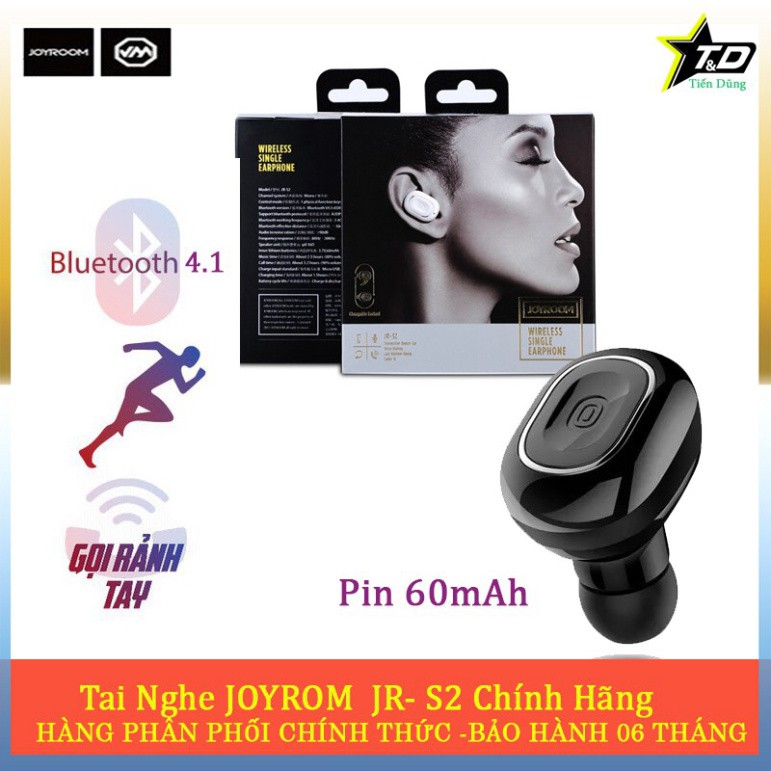 TAI NGHE BLUETOOTH KHÔNG DÂY JOYROOM JR-S2 DÒNG 1 TAI NGHE NHẠC VÀ ĐÀM THOẠI ÂM THANH CỰC TỐT ♥️♥️