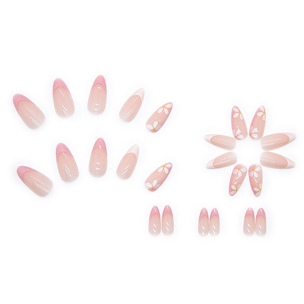 Bộ 24 Móng Tay Giả Che Phủ Toàn Diện Tháo Rời Được Kiểu Pháp