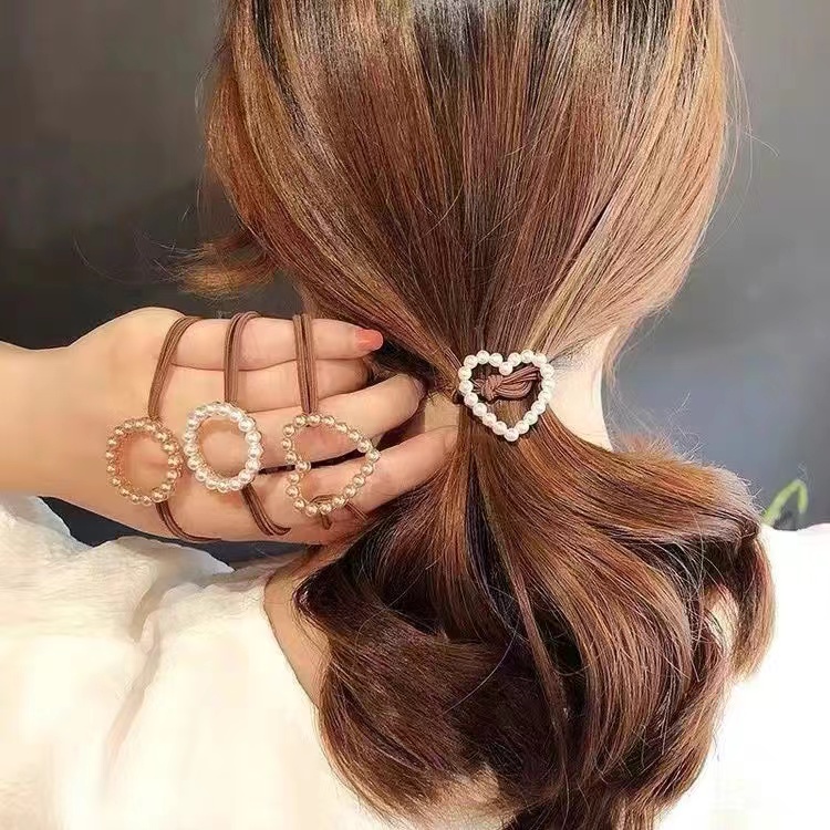 Dây Cột Tóc Cao Su Hình Trái Tim Phong Cách Hàn Quốc Đơn Giản Sang Trọng Dành Cho Nữ Xiaoxiangfeng
