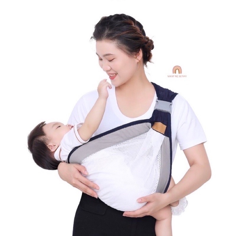 Địu trẻ em sơ sinh nhiều tư thế vải lưới mềm mát gọn nhẹ dễ dàng sử dụng