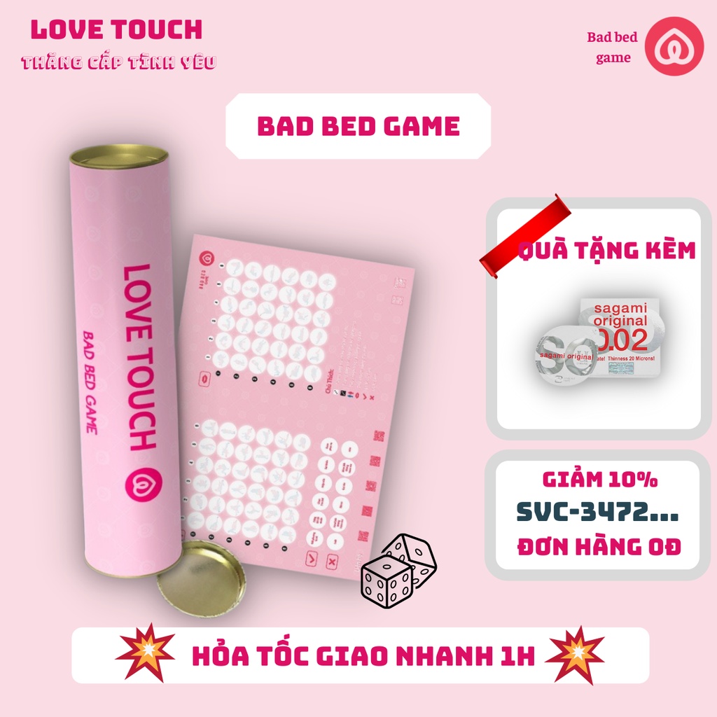 Bảng game bad bed trò chơi dringking game nâng tầm cảm xúc cho các cặp đôi đang yêu nhau - LOVE TOUCH