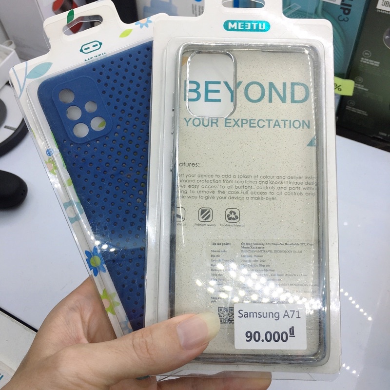 Ốp lưng Samsung A71 Nhựa dẻo Electroplating &amp; Glitter TPU Meetu Silver