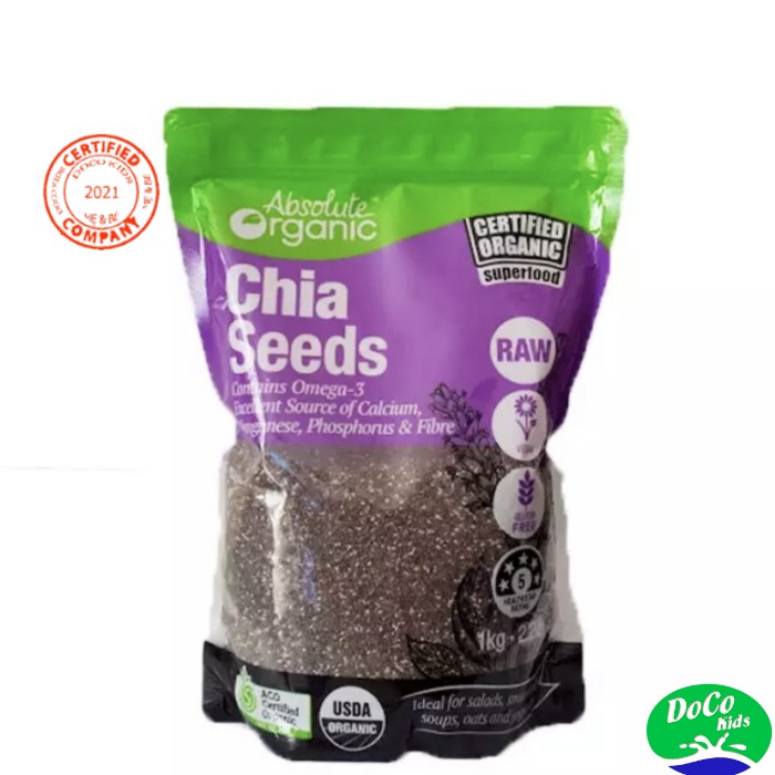 Hạt chia úc tím nhập khẩu úc 1kg - hạt chia absolute organic chia seeds - ảnh sản phẩm 9