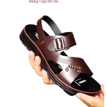 Dép Da Nam Đế Cao Su Đúc Nguyên Khối Cao Cấp, Dép quai hậu nam