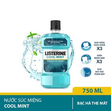 Nước súc miệng Listerine 750ml Nước súc miệng Listerine bạc hà