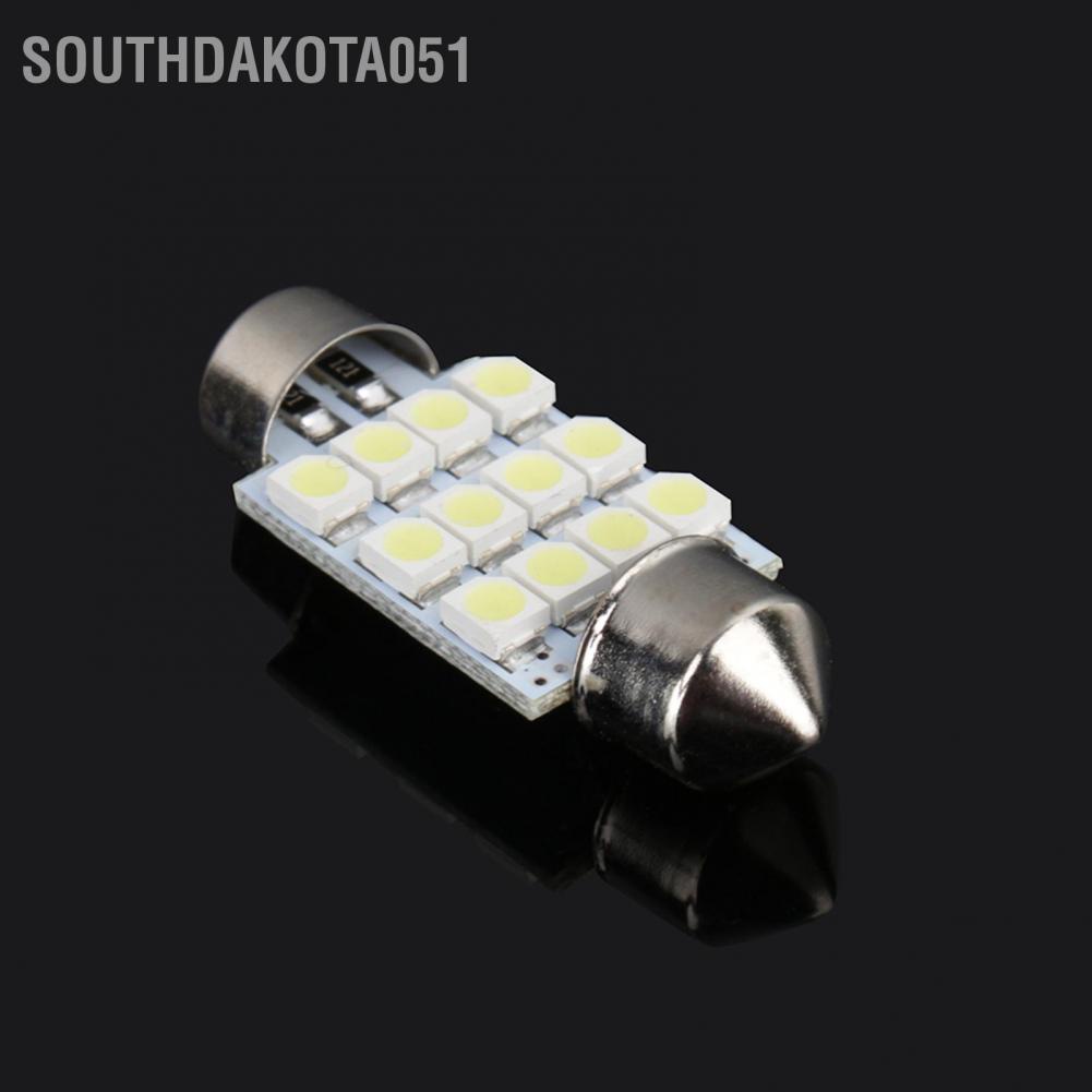 Southdakota051 White LED Car Bulb 31mm Festoon 12 SMD Dome Map Interior Light Lamp DE3175