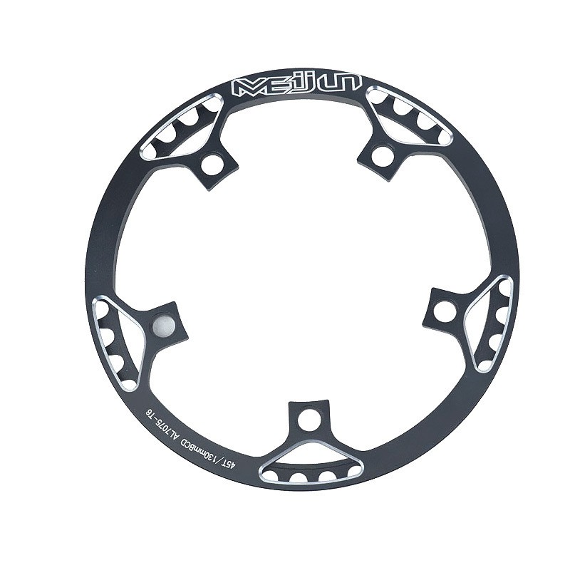 MEIJUN 45T Single Speed Disc 130mm BCD Folding Chainring with Guard AL7075 Alloy Bicycle Parts Black