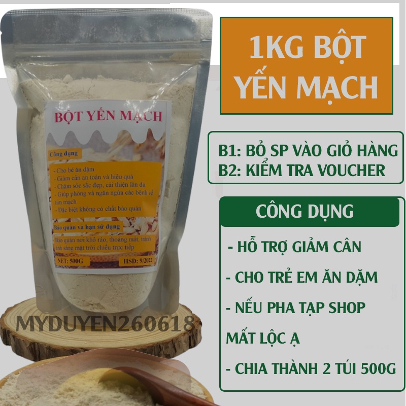 1Kg Bột Yến Mạch Úc nguyên chất 100% nấu ăn làm bánh đắp mặt