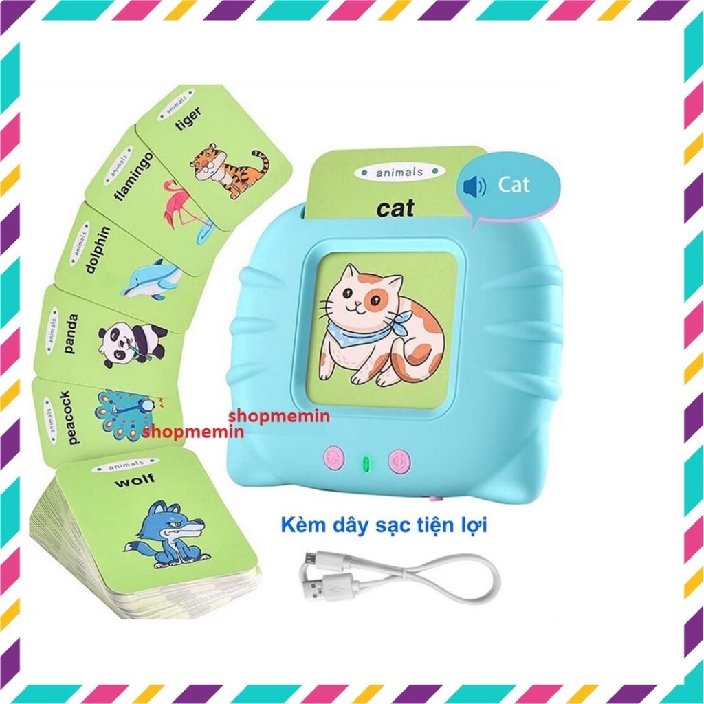Máy đọc thẻ tiếng anh việt flashcard 112 thẻ 224 từ vựng đồ chơi thông mình cho bé