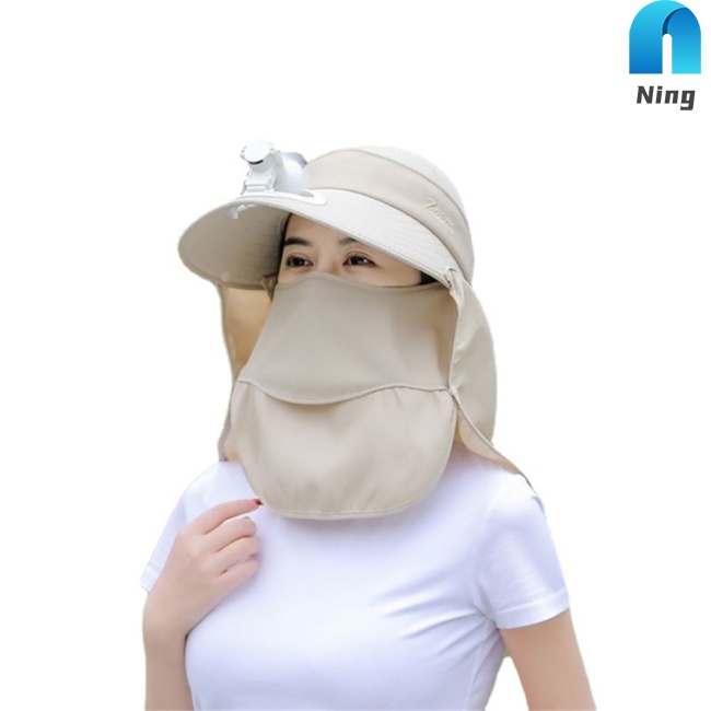 Nón Chống Nắng Vành Rộng Kèm Quạt Che Cổ Và Mặt Dùng Khi Đi Câu Cá/ Thể Thao Ngoài Trời