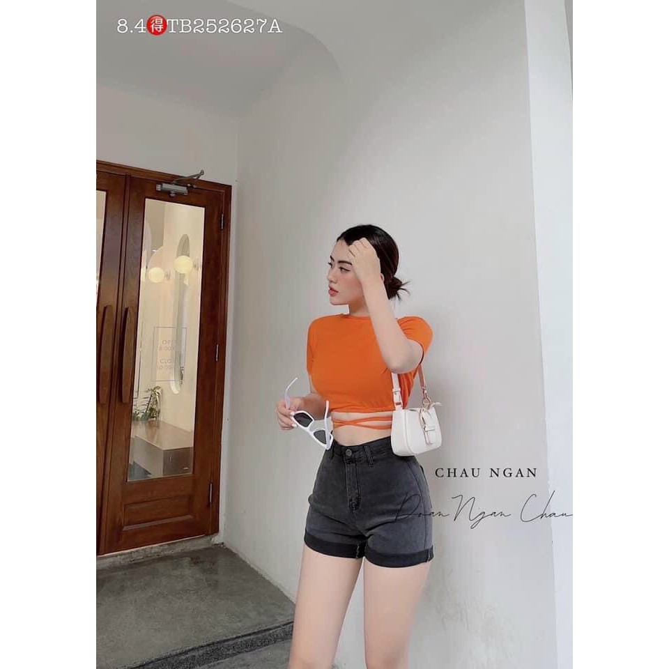 Áo crotop buộc dây mặc 2 kiểu