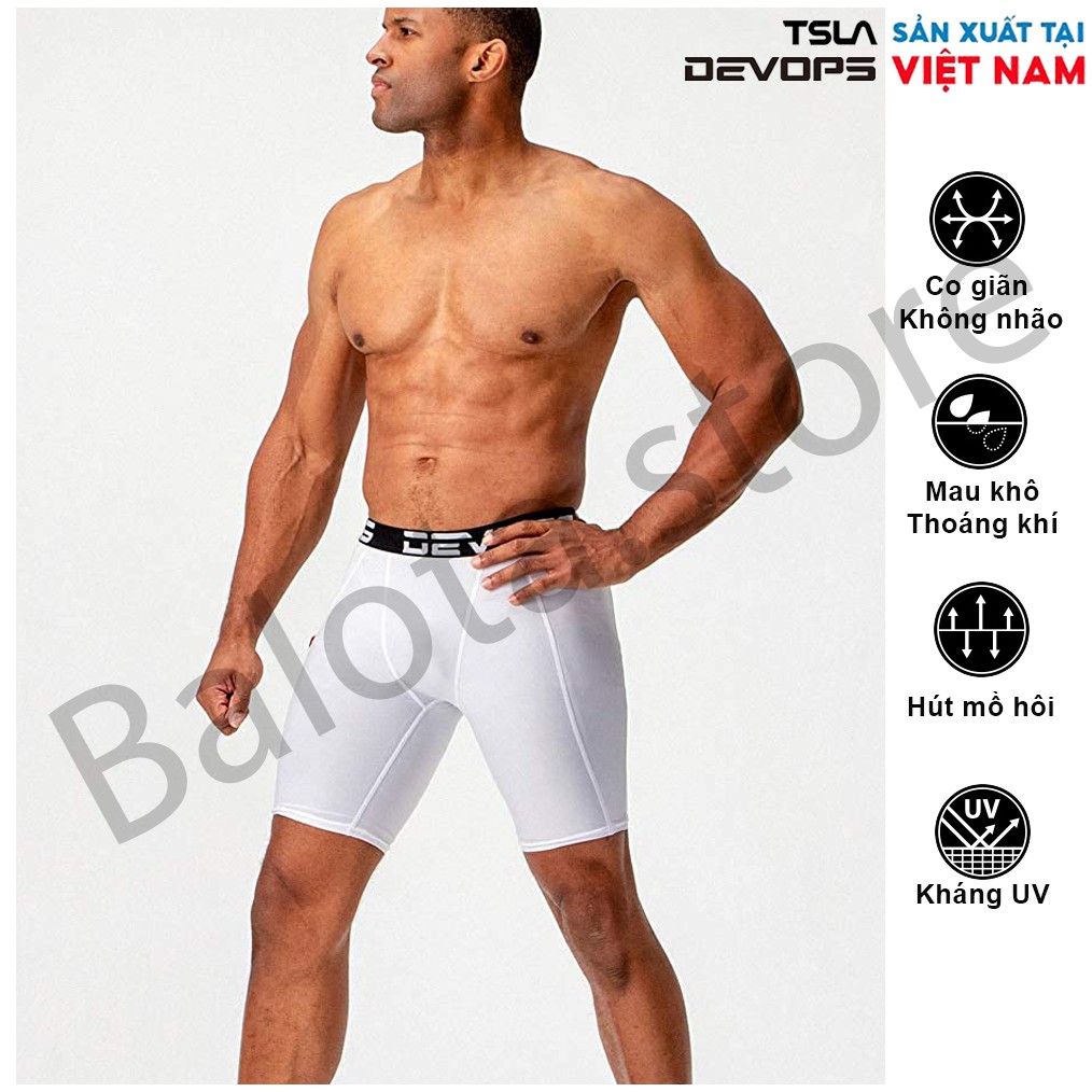 Quần legging nam Devops ngắn có túi phù hợp cho các môn chạy bộ, đạp xe, tập tạ, yoga, gym fitness và đá bóng… | BigBuy360 - bigbuy360.vn