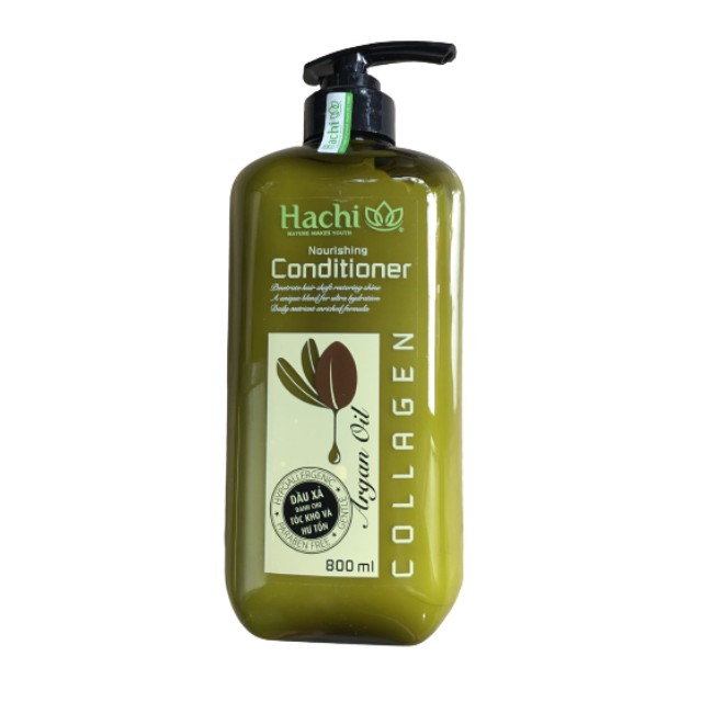 Dầu xã argan Hachi 800ml được chiết xuất từ quả argan giúp phục hồi mái tóc khô và hư tổn