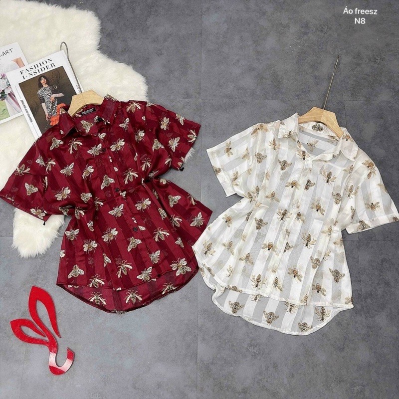 Áo Sơ Mi Ong Ngắn Tay Chất Lụa Tơ Siêu Hot Giá sỉ 9