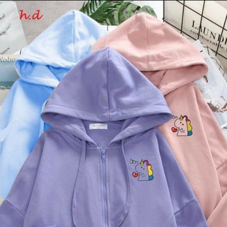 Áo hodie khóa mũ ngựa thả tim