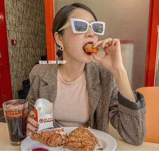 Kính râm Mắt mèo trắng thời trang