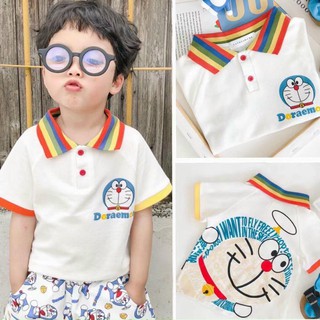 Aó polo hình Doremon cho bé trai và bé gái size 90-130 (1-6 tuổi) AT448