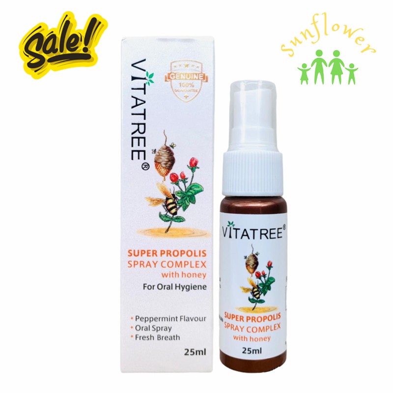 Xịt họng keo ong Vitatree 30ml của Úc Giảm Ho Đau Họng cho bé