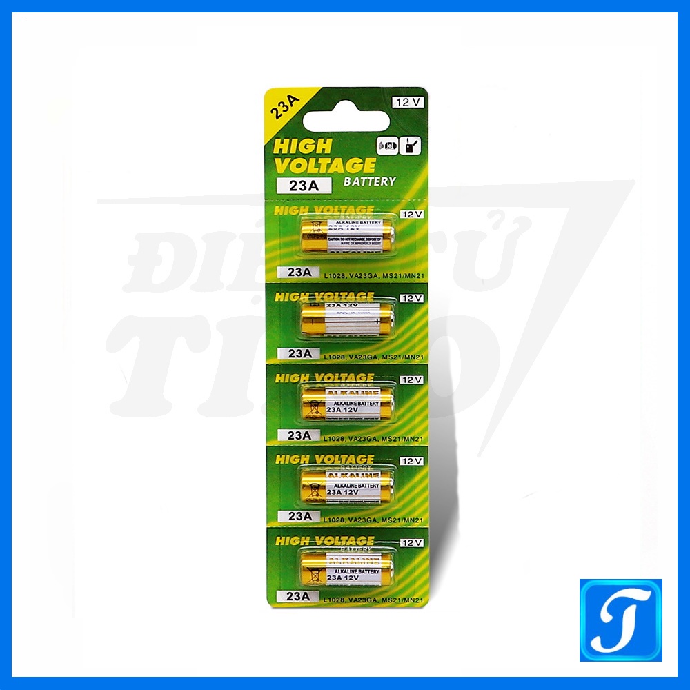 1 Vỉ 5 Viên Pin 12V 23A Dùng cho Remote RF Khóa Cửa Điểu Khiển Từ Xa