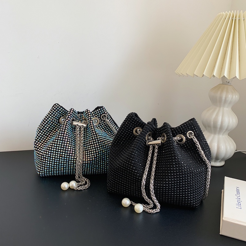 Túi Đeo Chéo Xếp Ly Đính Đá Lấp Lánh Thời Trang Cho Nữ