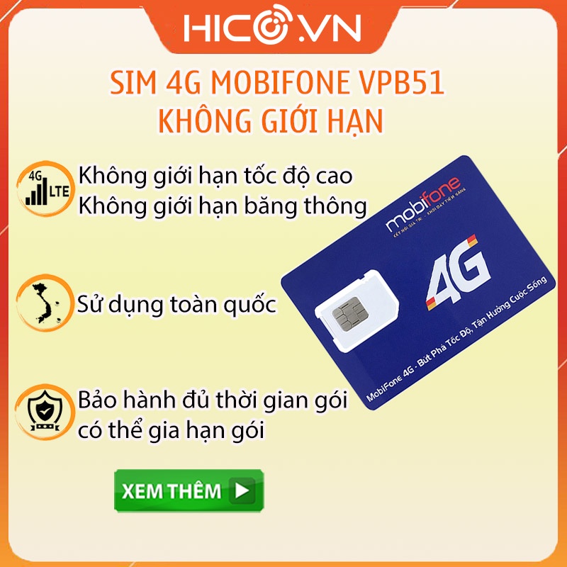 Sim 3g 4g mobifone max băng thông không giới hạn dung lượng data, không giới hạn tốc độ cao, trọn gói, sử dụng toàn quốc