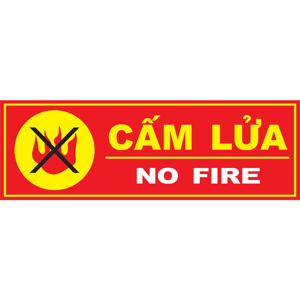 Hình dán decal CẤM LỬA, hình dán decal cảnh báo cấm lửa, cấm hút thuốc, cấm đậu xe