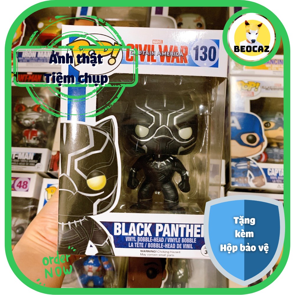 [Ship Hỏa Tốc] [Tặng Hộp Bảo Vệ] [Chính hãng] Mô hình Funko Pop Black Panther Báo Đen No.130 Biệt đội Avengers Marvel