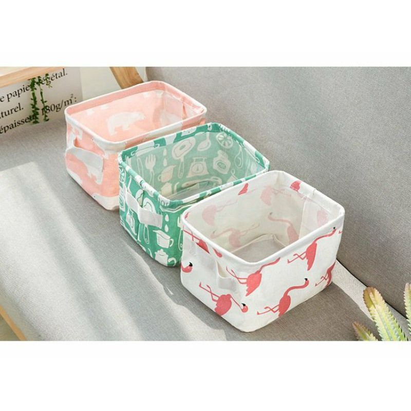 Giỏ Vải H1 Vintage Đựng Đồ Dùng Cá Nhân Để Bàn -H1