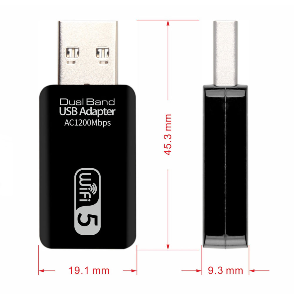 TZ Bộ chuyển đổi Wi-Fi USB 5Ghz AC 1200Mbps Bộ chuyển đổi Wi-Fi Băng tần kép USB 3.0 Ethernet 2.4G Ăng-ten Wi-Fi 5G