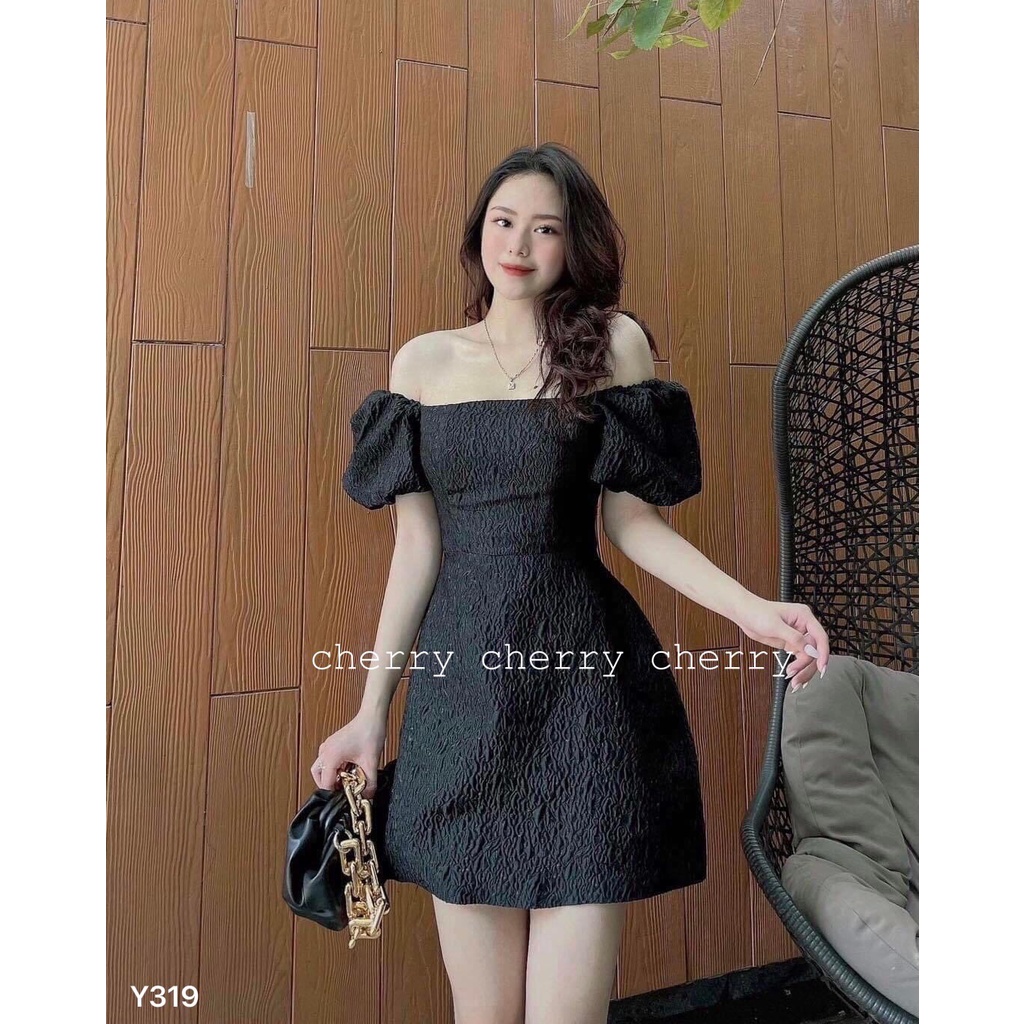 Váy xốp trễ vai Y